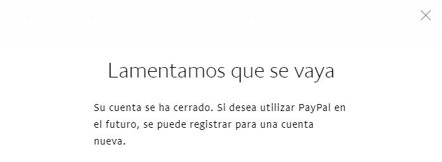 Cancelar cuenta Paypal
