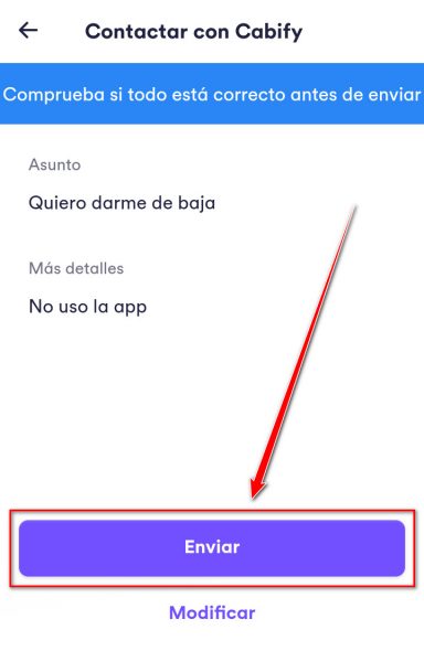 Cómo cancelar cuenta Cabify