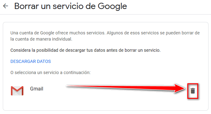 Desactivar cuenta Gmail